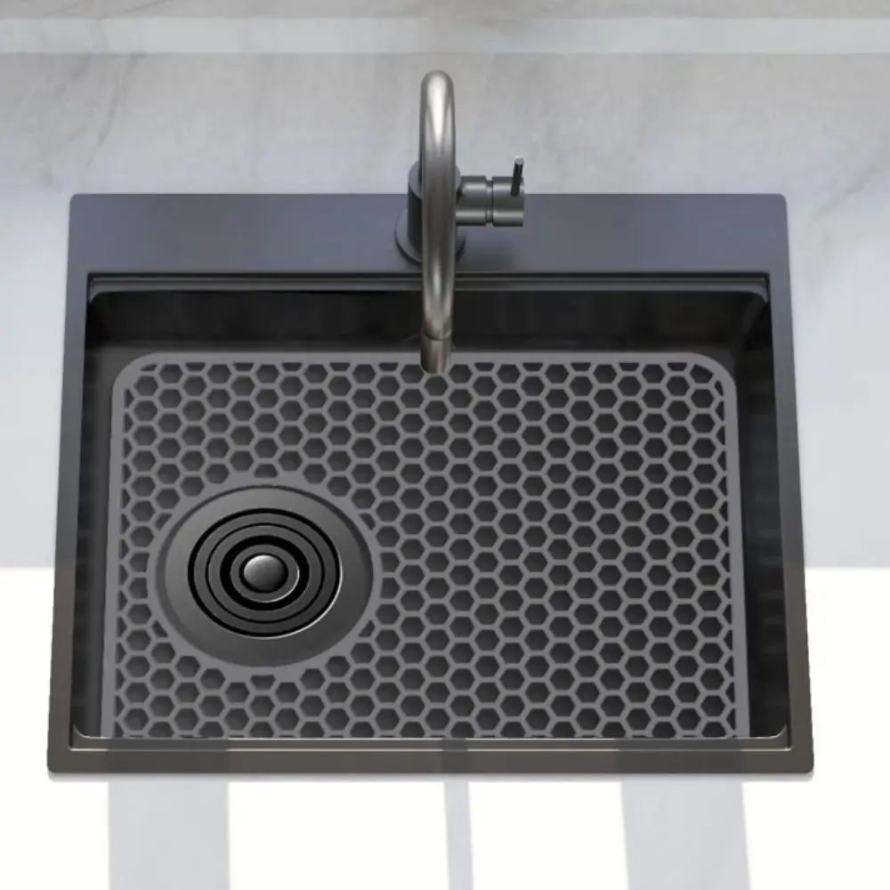 

Heat Insulation Kitchen Sink Mat Hollow Silicone Dishes Drying Mat Anti-scratch Quick Drain Drain Pad Desktop