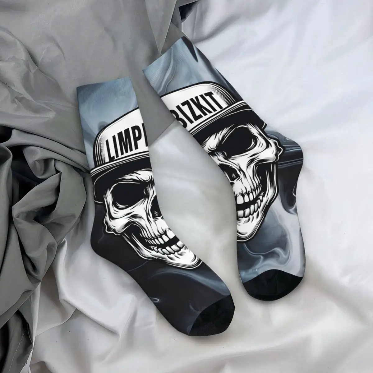 Calcetines de compresión con estampado de calavera Retro para hombre, calcetín Unisex, Limp Bizkit, Harajuku, novedad