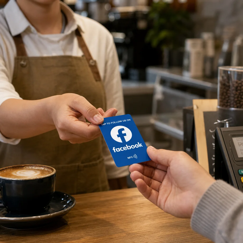 5PCS NFC Business Card Facebook Google Review Tap to Connect Smart Contact and Social Media Sharing for Business Cafe Retail
