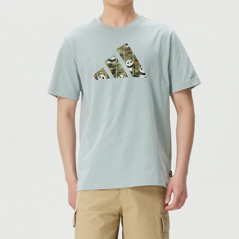 Camiseta Adidas para hombre, ropa deportiva, camuflaje Panda, manga corta, cuello redondo, transpirable, camiseta de entrenamiento para correr Kb4848