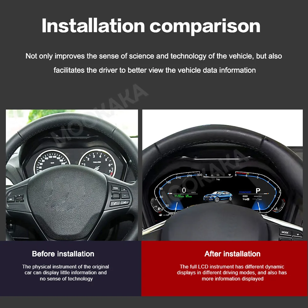 Car Cluster For BMW 1/2 Series F20/F52/F22/F45 X1/X2 2013~2024 Virtual Cockpit Auto LCD Dashboard Instrument Panel Speedometer