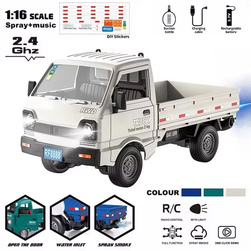 1:16/18 RC CAR Simulation Drift Climbing Truck Led Light Small Cargo Remote Control Car Electric Toy Model for Kid Birthday Gift
