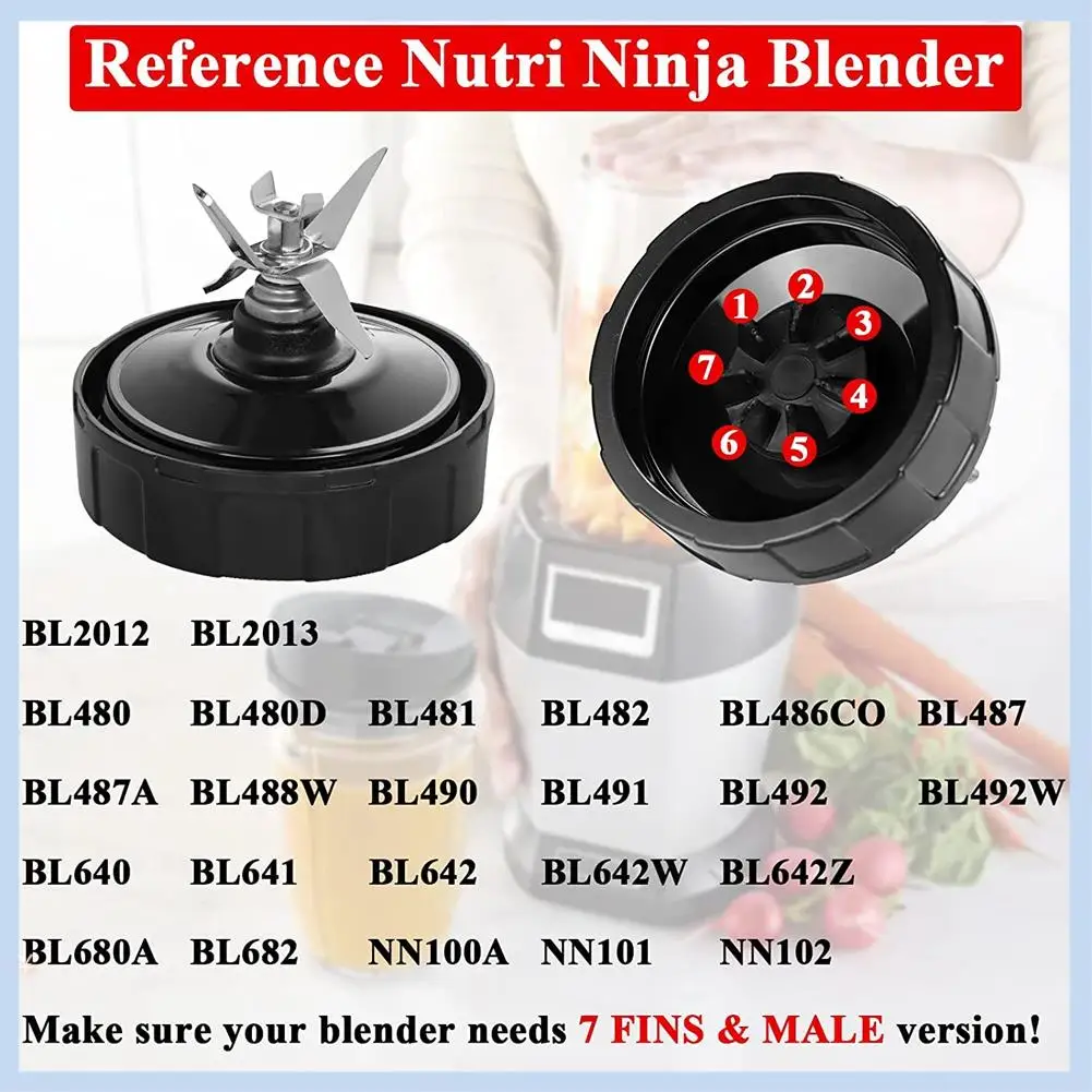 

Чашки MLGB-Блендера для Ninja BN801-24 унций, чашки для пуль с 7 лезвиями, запасные части, пригодные для Nutri Ninja BL480 BL482