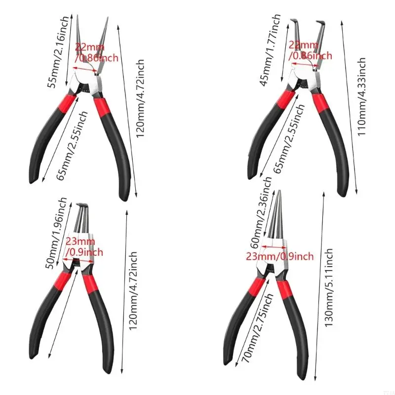 77JA 5INCH CIRCLIP PLIRS NEDLE الأنف كماشة الاحتفاظ بحلقات الزبدية للإزالة