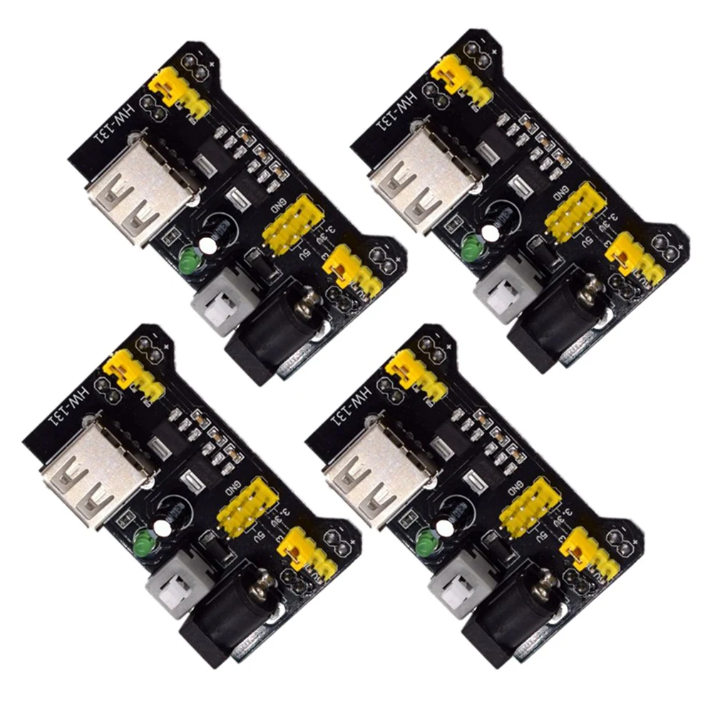 New 4Pcs HW-131 Breadboard Power Module Breadboard Special Power Module Compatible with 5 3.3V for Breadboards
