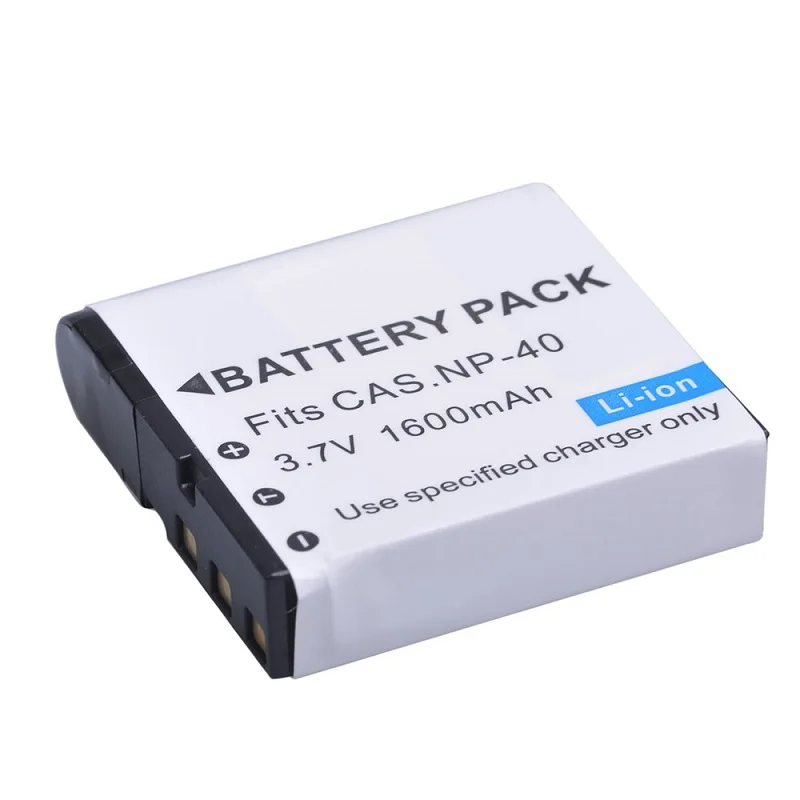 1600mAh 3.7V Digital Battery NP-40 NP40 CNP-40 Rechargeable Camera Batteries/ NP-40 Charger for Casio EX-Z40 Z55 Z57 FC100