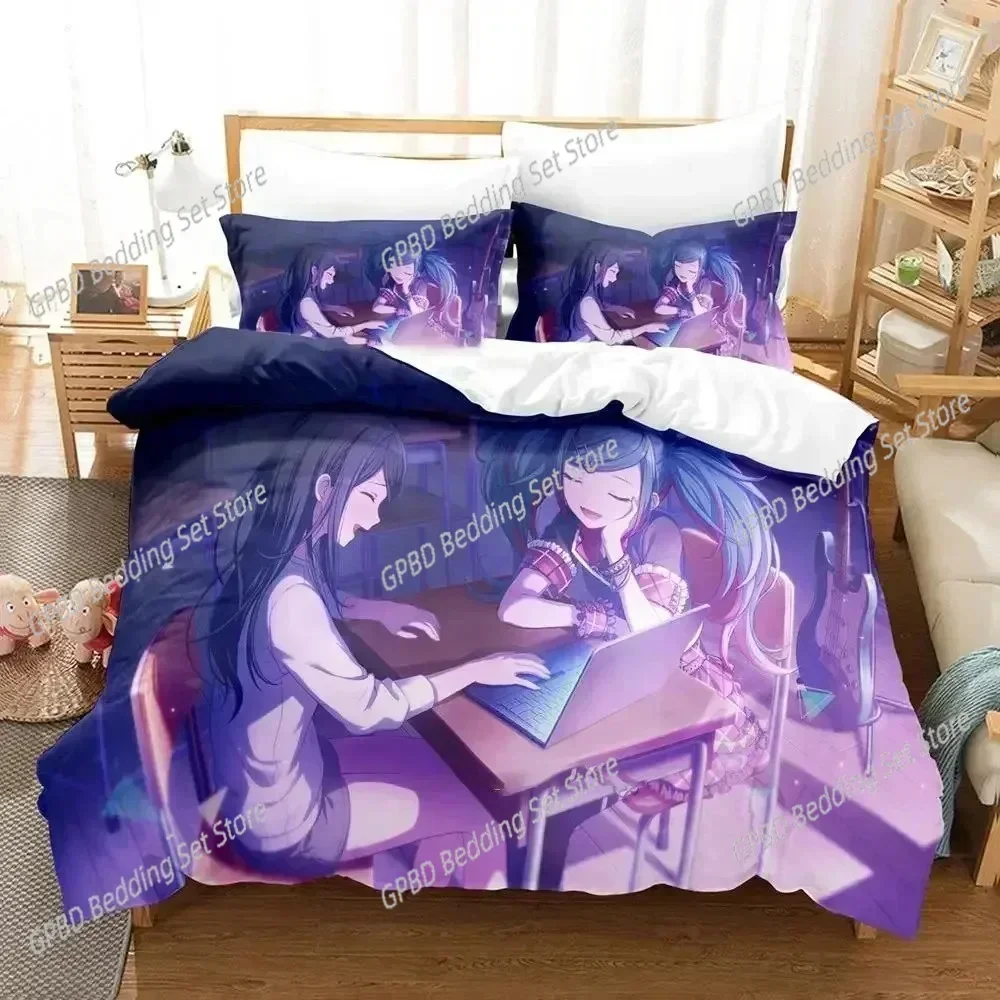 Anime Hoshino Ichika Project SEKAI Bedding Set Bedroom Soft Modern Bedspreads Comefortable Duvet Cover Quilt Cover Pillowcase