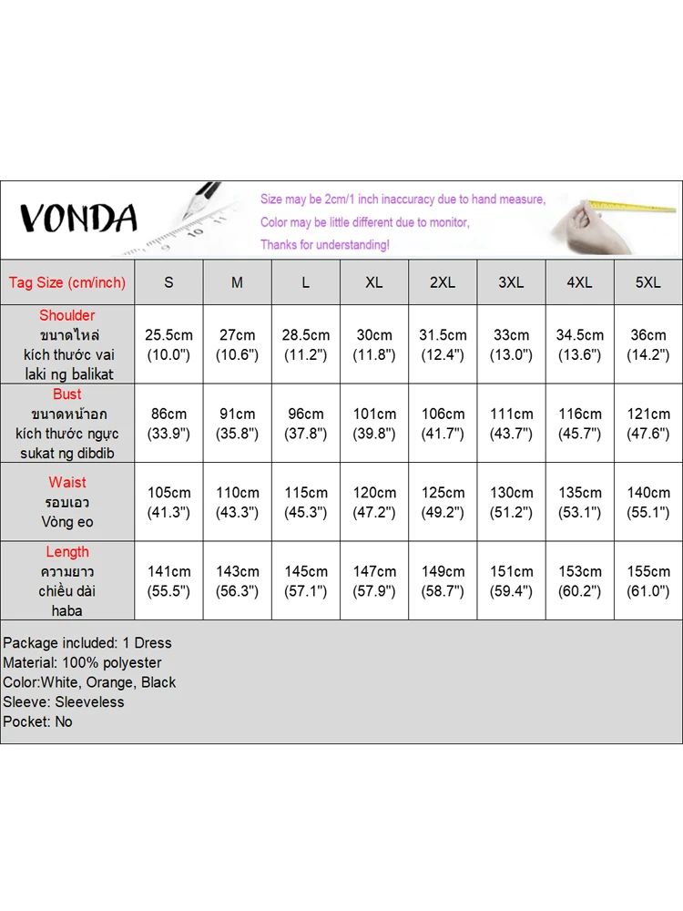 Vonda plus size vestido feminino sólido longo vestido de verão 2025 sexy sem mangas casual babados tanque robe festa maxi vestidos