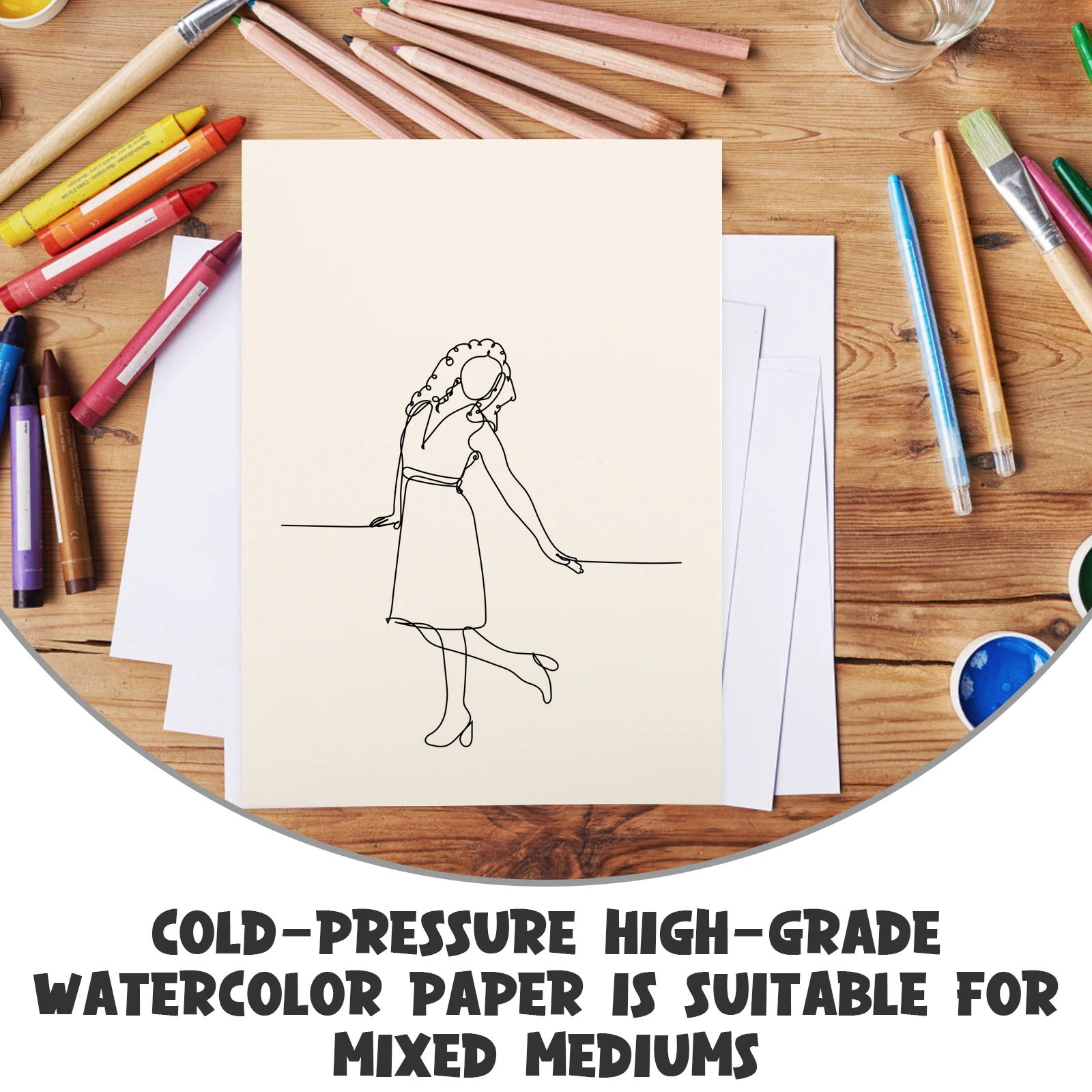 

Watercolor For Painting Thick Absorbent Durable Paper Cold Pressing Diy Handicraft Art Supply Students Stationery School