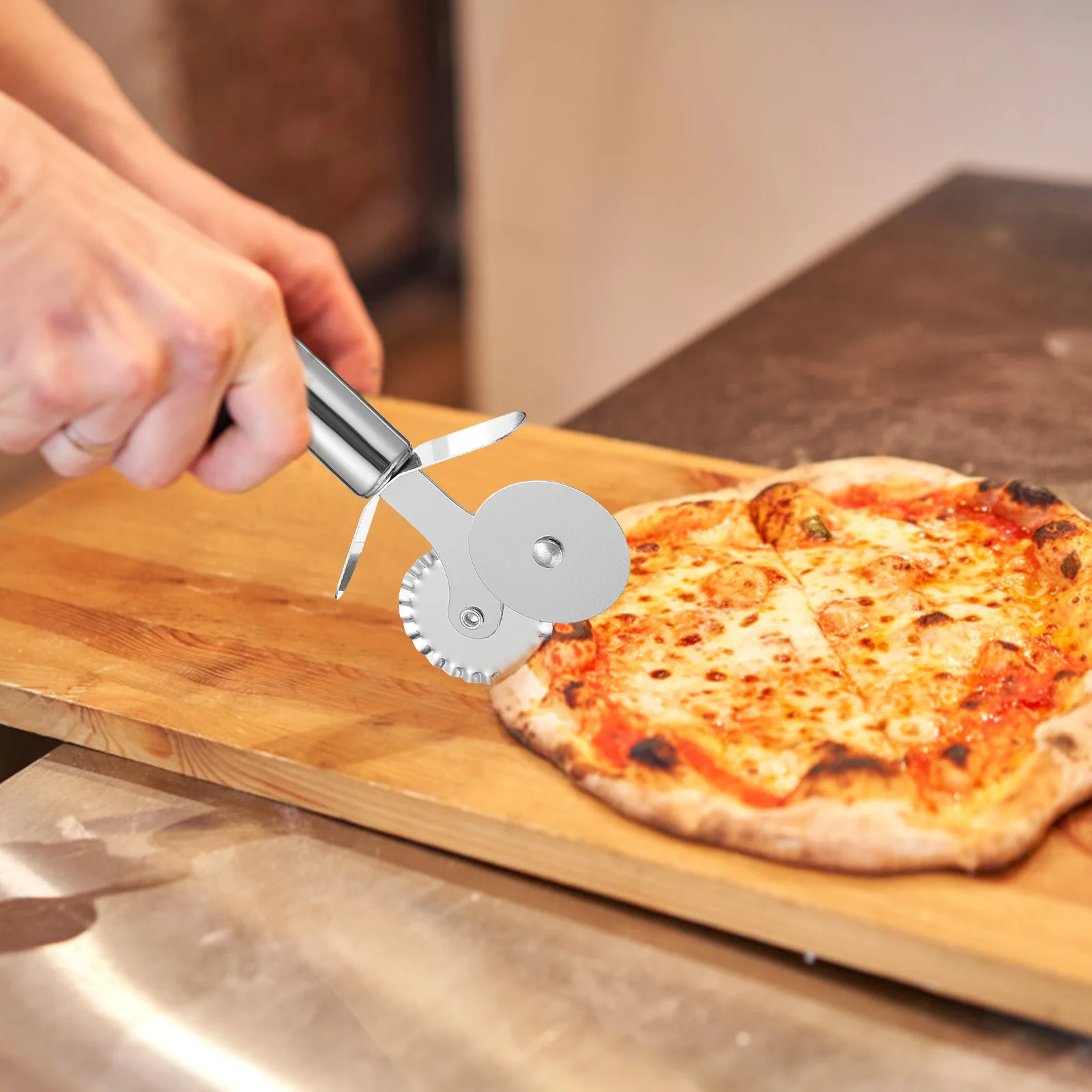 

Pizza Slicer Shovel Stainless Steel Kitchen Gadget Baking Tools Easy Cake Shovel Clean Practical