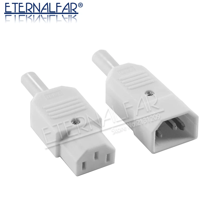 Copper CE AC-013-White 10A 250V  C13 Power Panel Socket PDU UPS Rewirable Wiring Plug Electric Battery Receptacle Docking Outlet