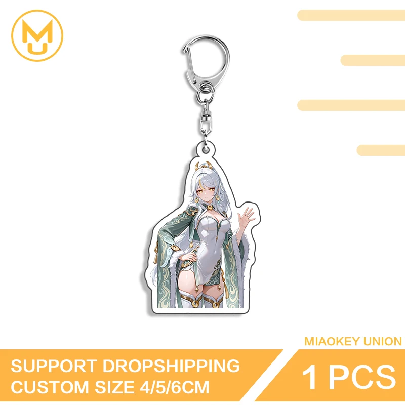 Genshin Impact Zibai Seductive Girl Key Holder Unique Art Creative Keepsake Gift Personality Gamelover Amusing Accessories
