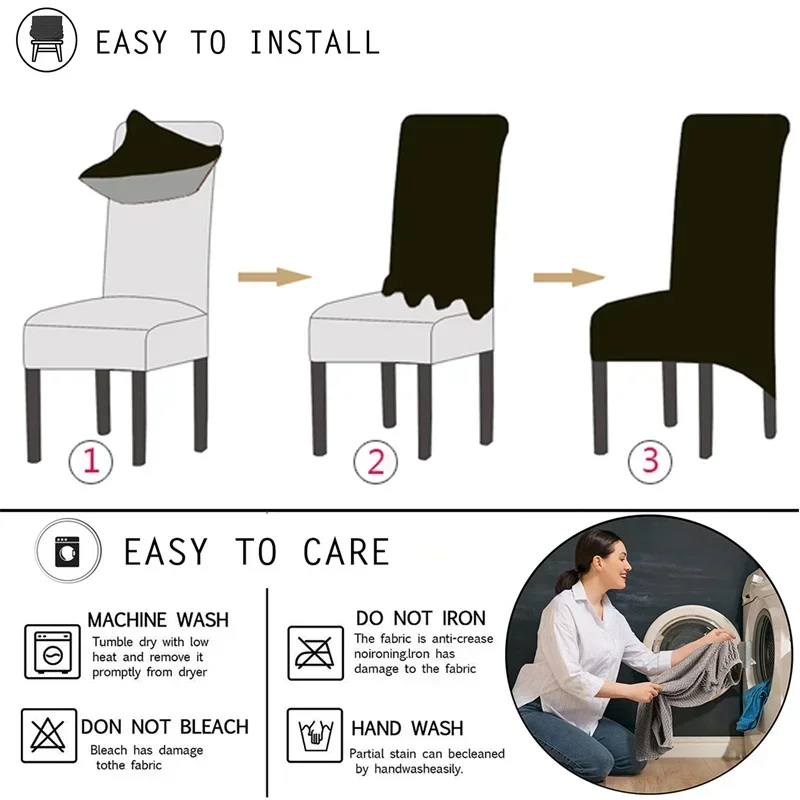1PC Jacquard Chair Cover Stretch XL Size Long Back Chair Covers Seat Covers For Wedding Dining Room Home Kitchen Chairs