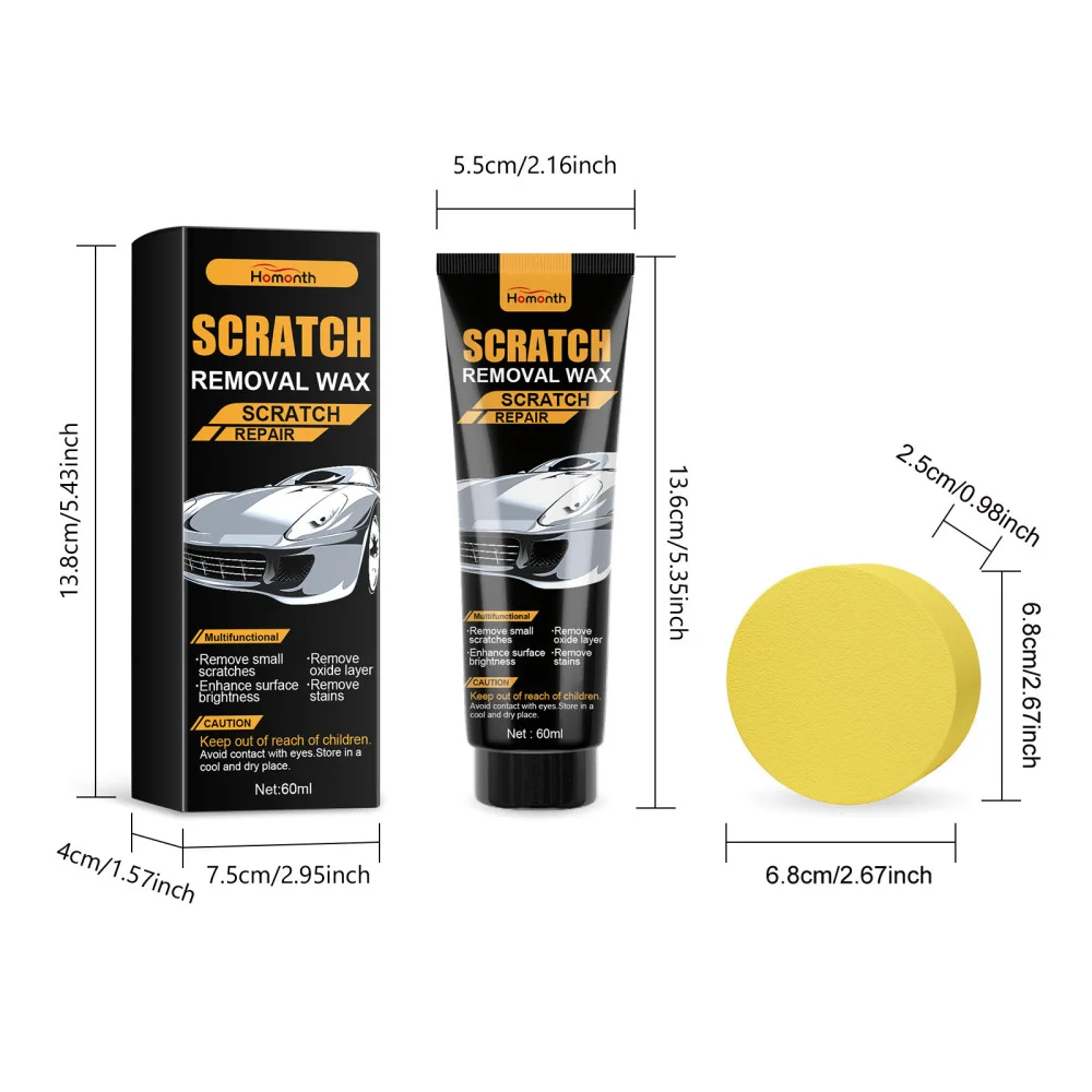 Homonth Car Scratch Repair Cream Paint Polishing Wax Auto Body Care Restorer Compound Surface Maintenance Gloss Agent
