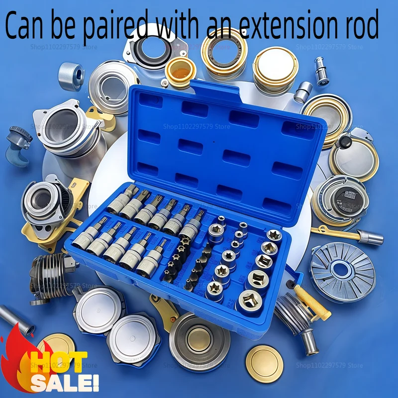 مجموعة مآخذ ومقابس توركس ستار مكونة من 34 قطعة تتضمن لقم أمان إلكترونية للذكور والإناث أداة محمولة مثالية للسيارات والمنزل