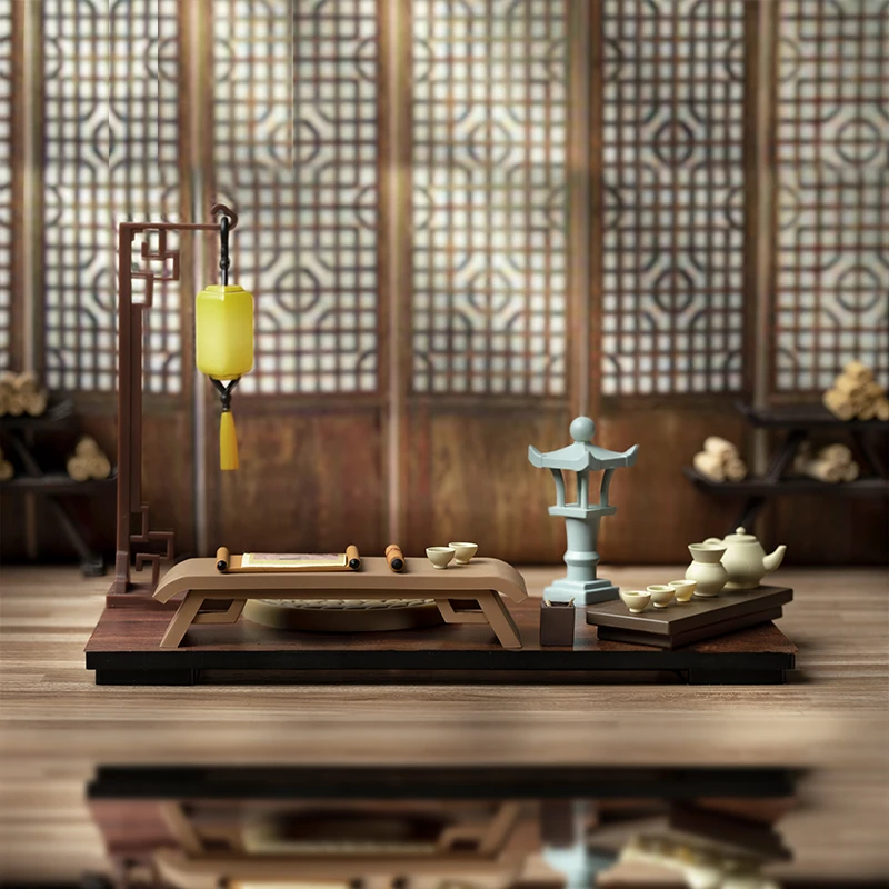 Chinese Ancient Style Assembled Display Model Small Props Collectible Action Figures Artwork Scene Accessories For Dolls