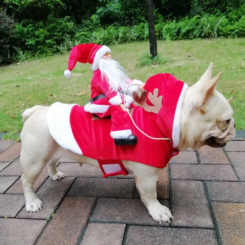 Small Large Dogs Santa Cosplay Outfit For Christmas Carnival Pet Costumes Apparel Party Dressing Up Clothes