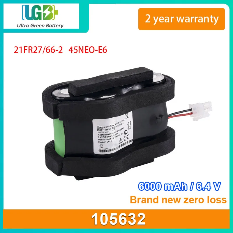 

UGB New battery For Welch Allyn 105632 21FR27/66-2 LXi 45NEO-E6 Medical battery 6.4V 6000mAh 38.4Wh