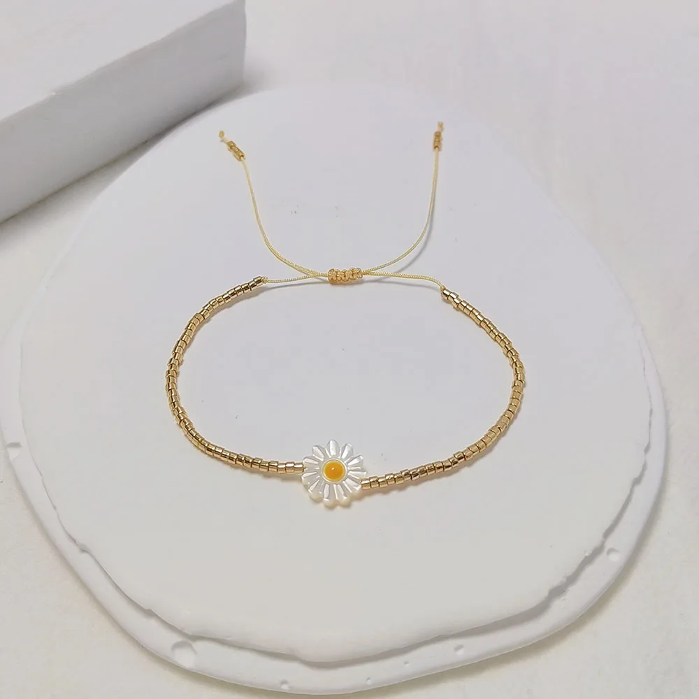 Miyuki-Perlenarmband mit Bösem Blick & Gänseblümchen-Anhänger, stapelbar, verstellbar, Pulseras-Schmuck für Frauen, Teenager, Boho-Strandschmuck – Detail 12