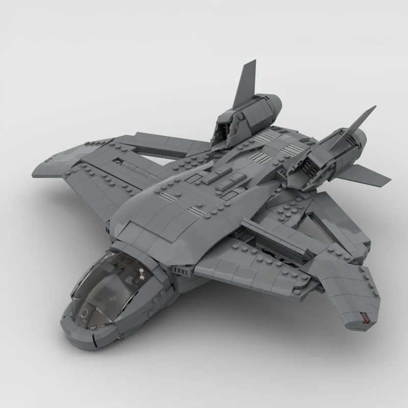 

NEW 1252PCS MOC Hero Movie Quinjet Model Technology DIY Creative Assembly Building Blocks Display Birthday Gift Collection Set