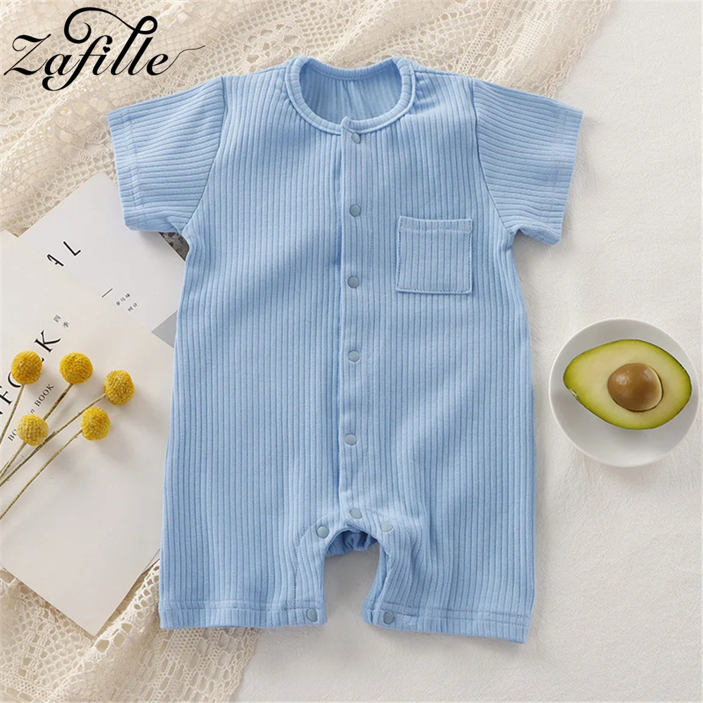 

ZAFILLE Solid Baby's Rompers Summer Jumpsuit For Newborns Boys Clothing Casual Kids Infant Outfits Striped Toddler Girls Costume