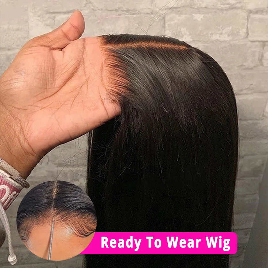 Wear & Go Klebefreie Perücke Brasilianisches Glattes Haar 6x4 5x5 9x6 7x5 Lace Closure Klebefreie Perücke Echthaar Sofort Tragbar Vorgefertigte Perücke