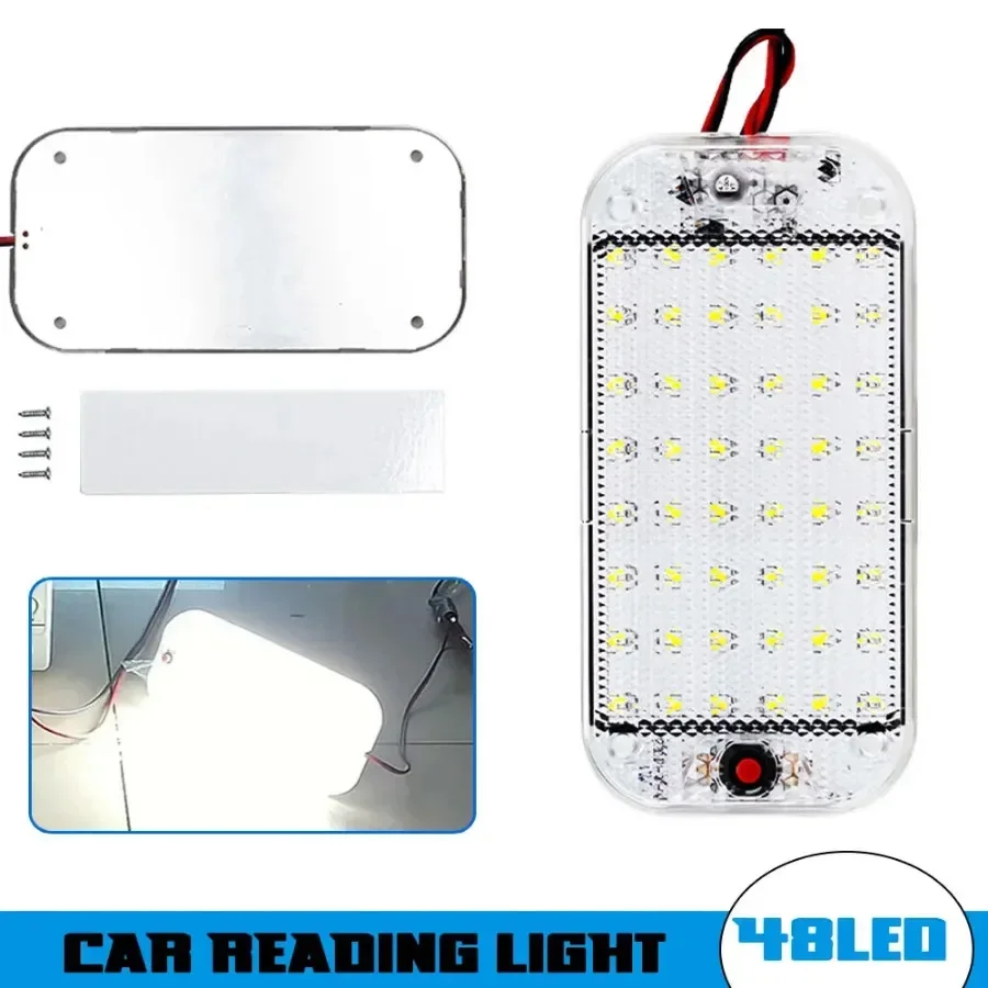 

1x 48LED Ultrathin 12V-24V Light Panel Lamp Reading Lamp High Brightness Cabin Bulb Car Interior for Van Truck Camper Bulb