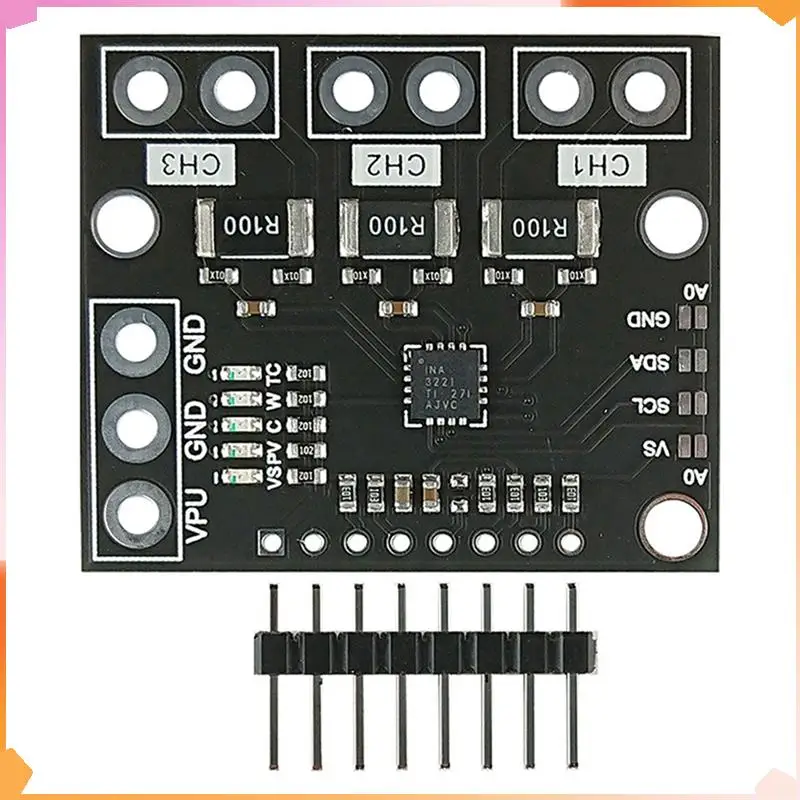 B94A 3X I2C SMBUS INA3221 Triple-Channel Shunt Strom Netzteil Spannung Monitor Sensor Board Modul