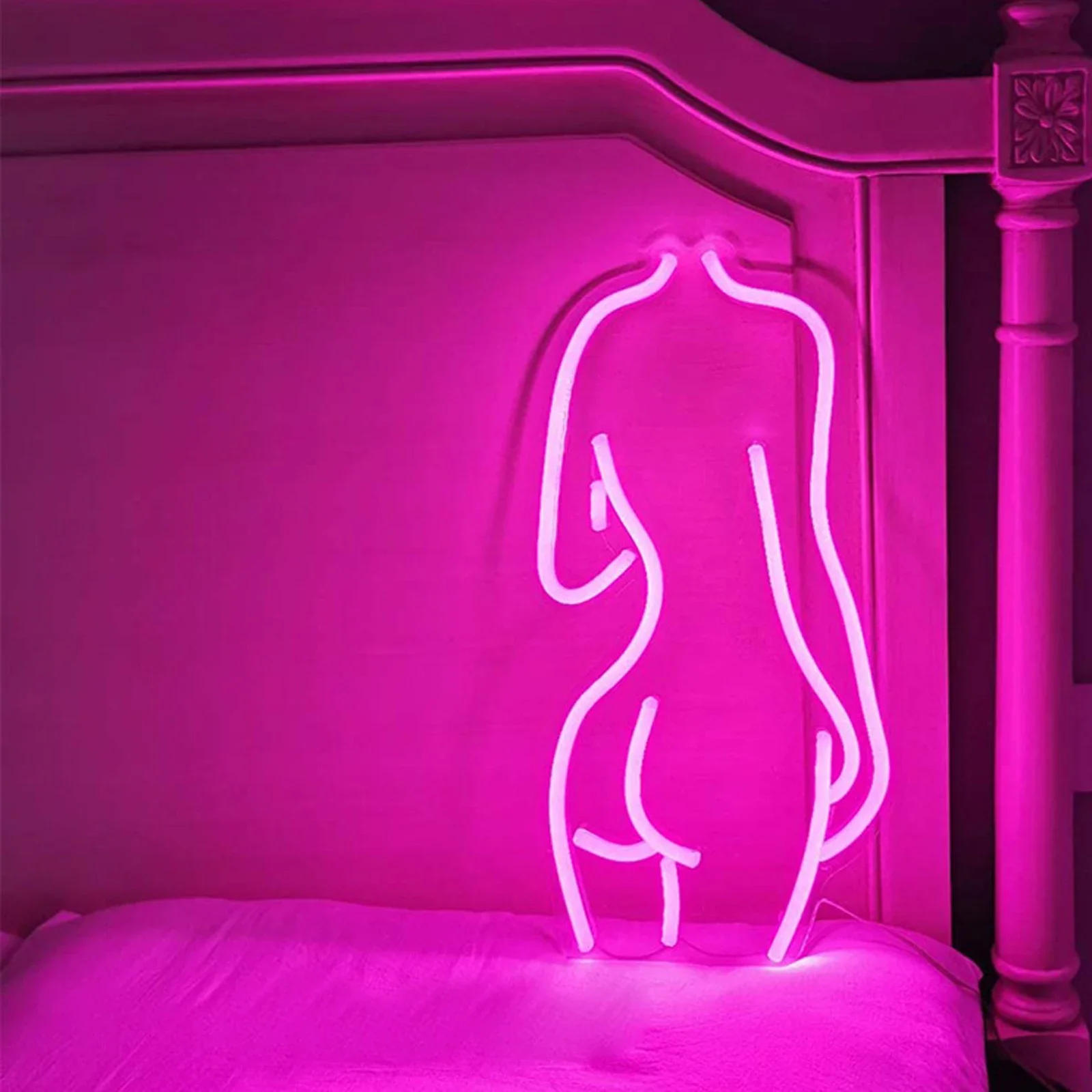 

New Lady's Back Handmade Wall Light Artwork Decor Display Pink Neon Sign