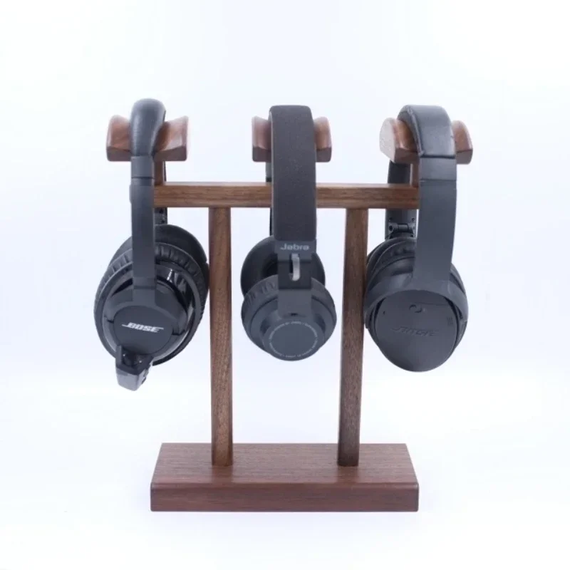 North American Black Walnut Earphone Stand Custom Wood Head Mounted Headphone Display Rack Personalize Earphone Storage Rack