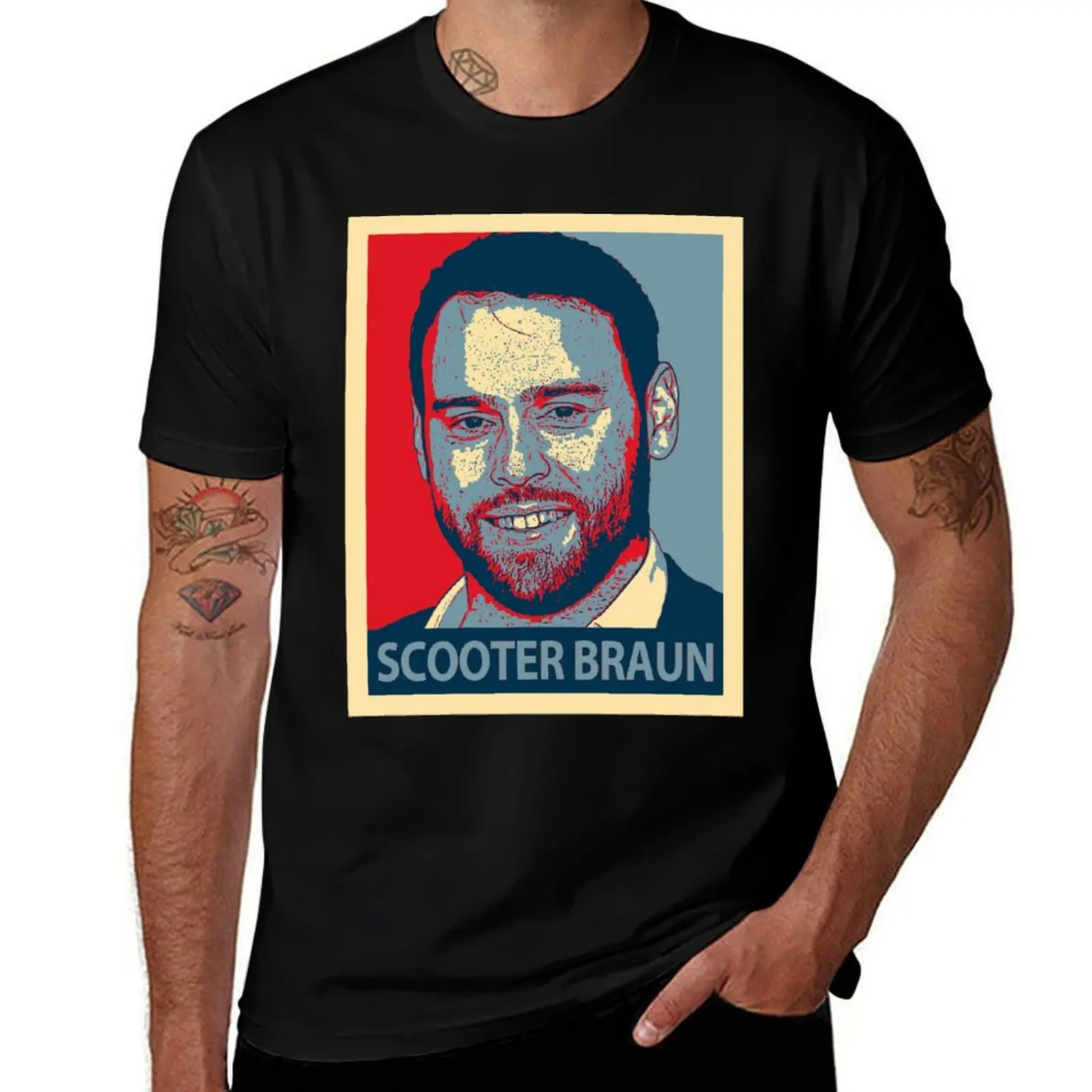 scooter braun T-Shirt blacks rapper graphic tees oversized cute clothes heavy weight t shirts for men