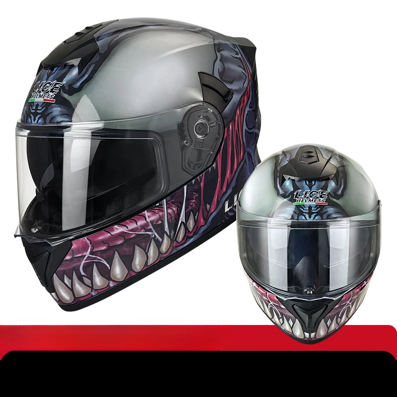 

New Venom Motorcycle Helmet Full face Double Lens Racing off-road Helmet Men Cascos para moto Motorbike Helmet DOT Approved