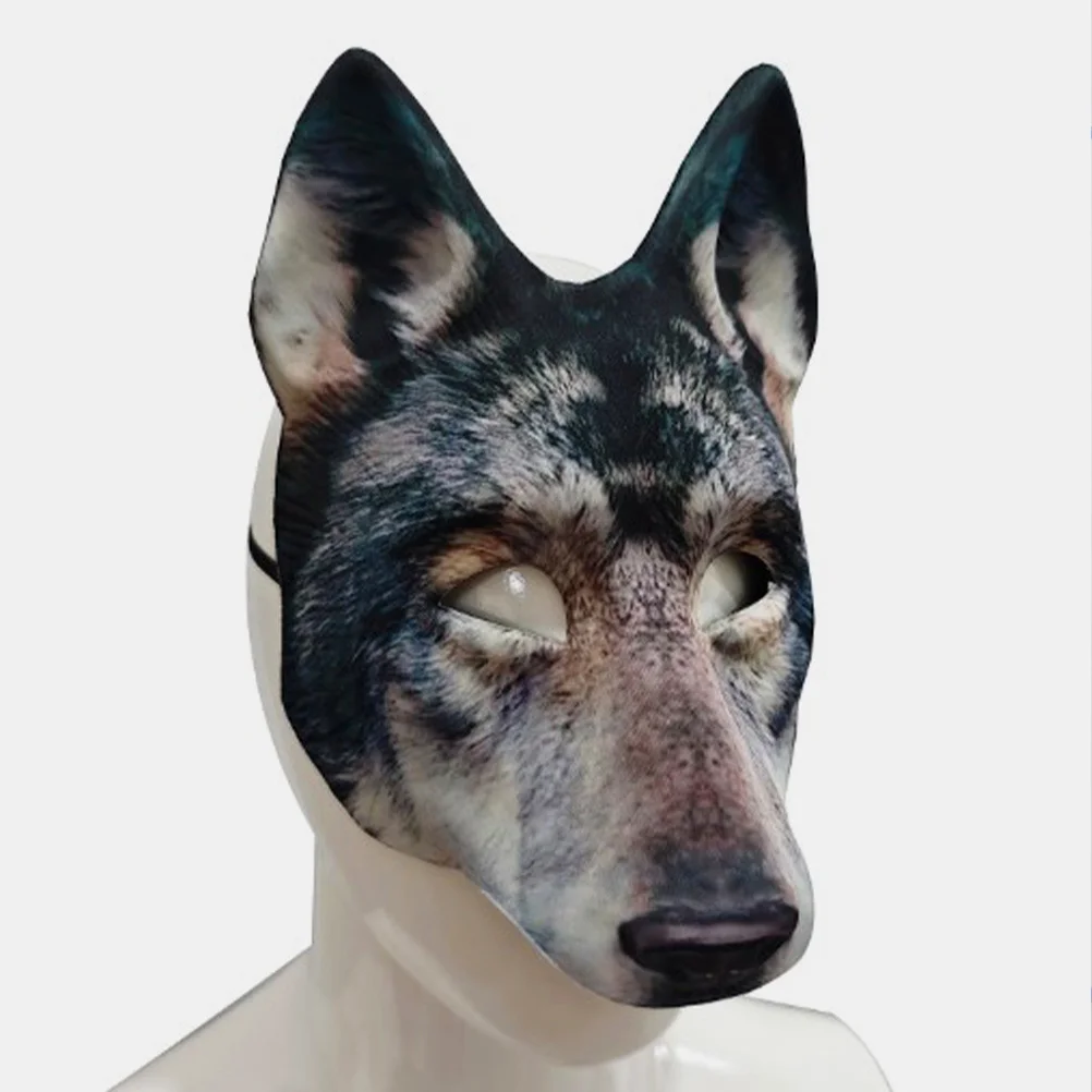 

Wolf Mask Adult Half Face Werewolf Animal Dress up Eva Masks 3d Furry Fox Ball Cosplay Scary