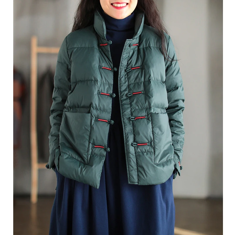 Warm Lightweight ort Padded Cotton Jaet for Women Loose Fitting Large Size Faionable Winter Outerwear Chinese Ethnic Sle