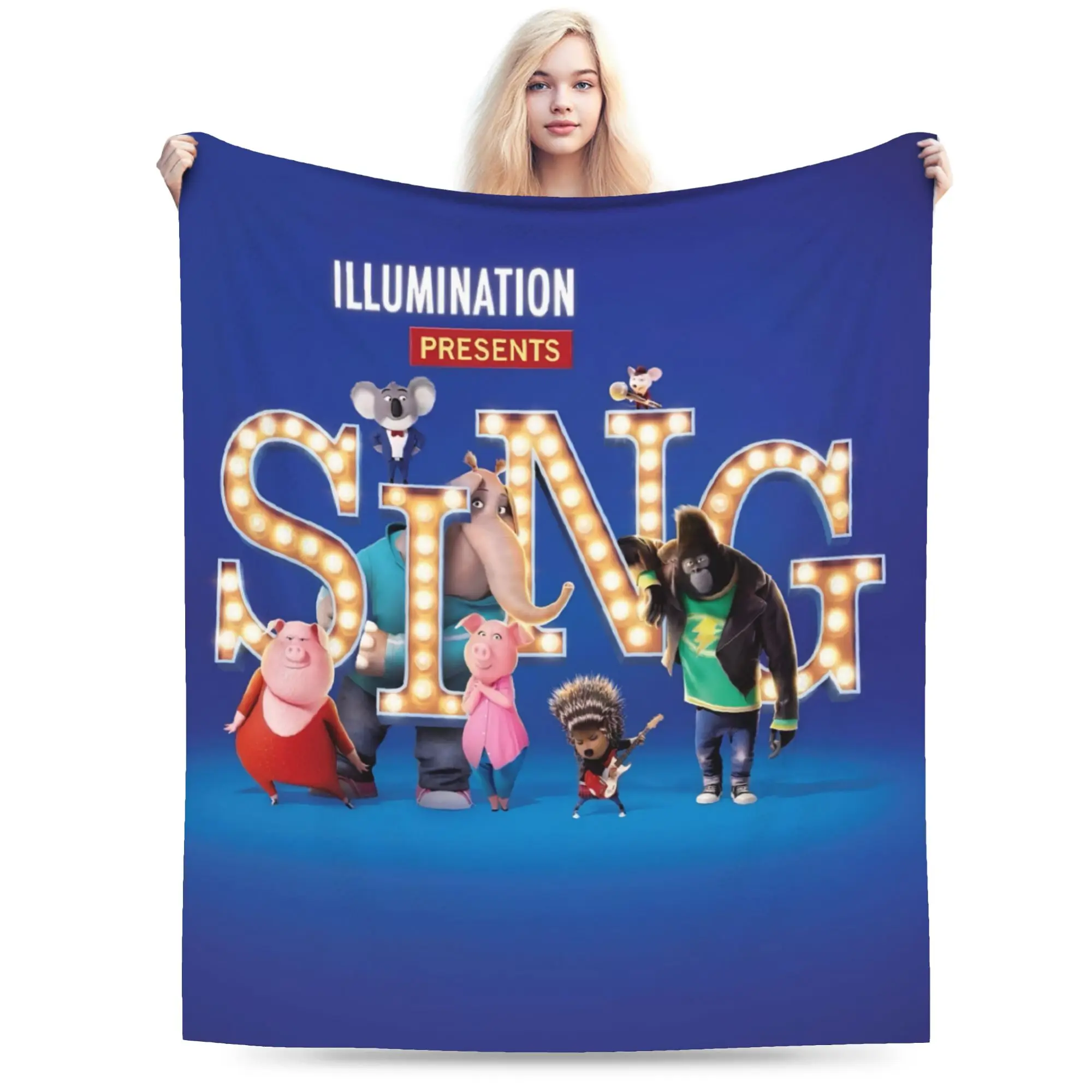 Sing 2 Movie Throw Blanket for Couch  Soft Cozy Plush Blanket 50x60 Inches Multiple Sizes Bedspreads for All Seasons