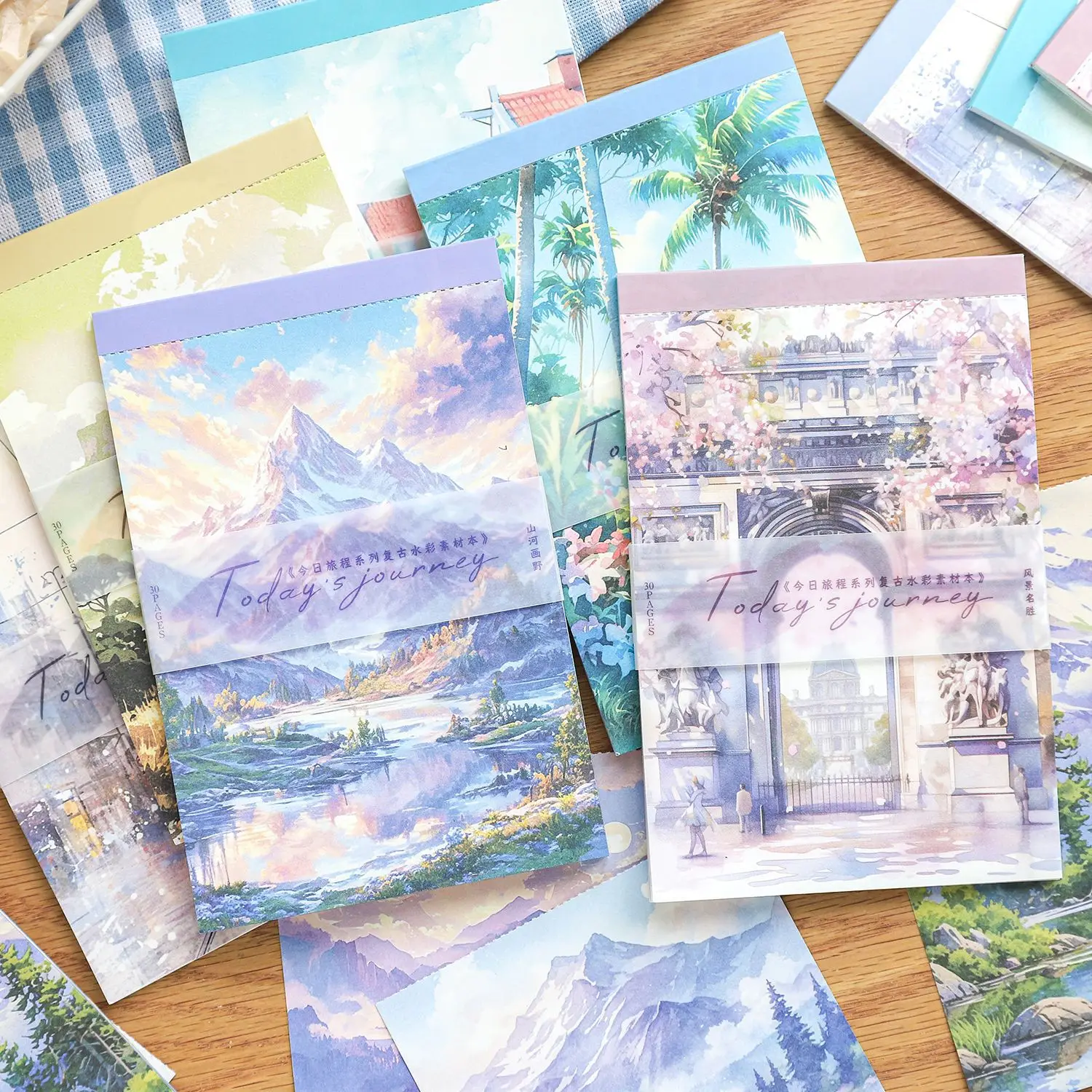 30pcs/lot Memo Pads Material Paper Today\'s Journey Junk Journal Paper diary Scrapbooking Cards Background Decoration Paper