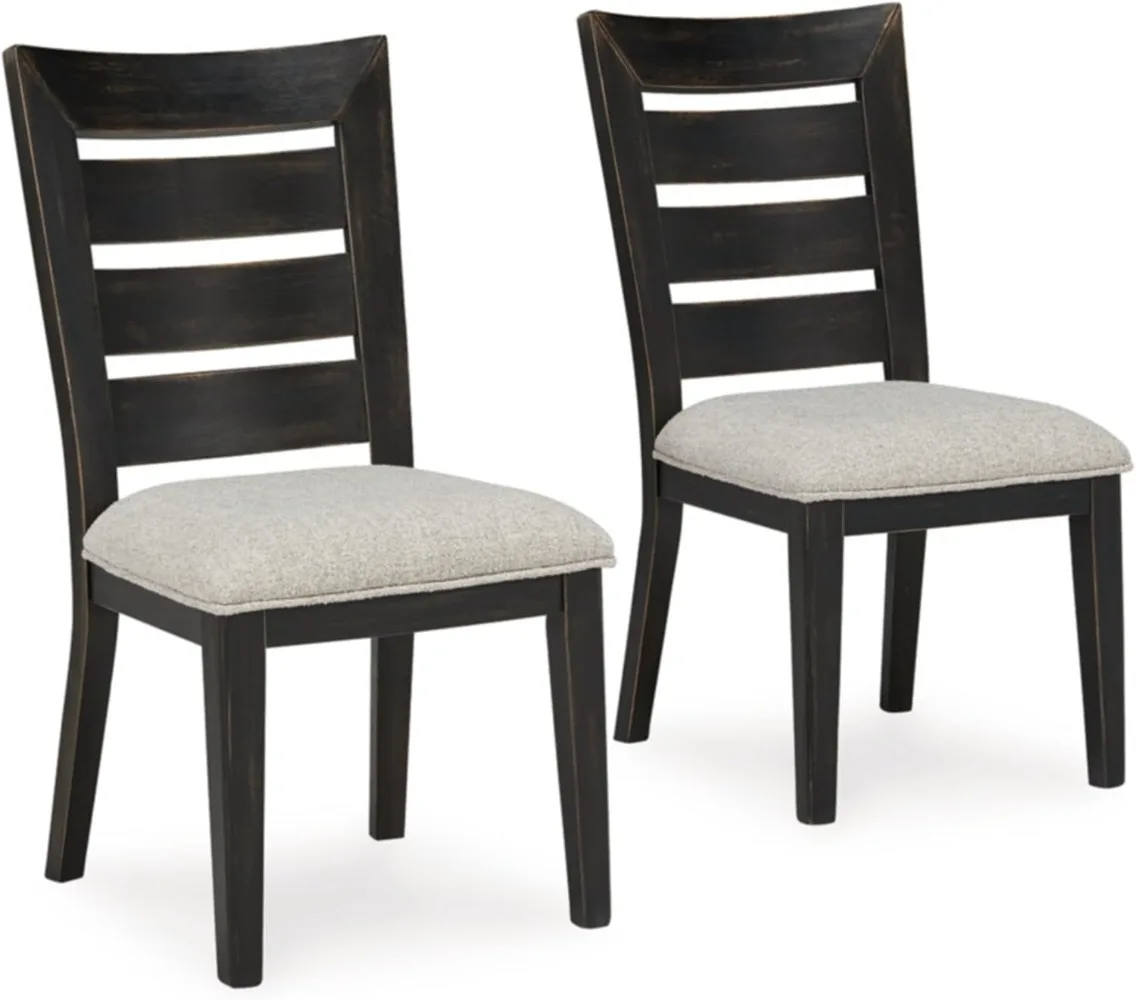 

Signature Design By Ashley Galliden Dining Chair, Set of 2, 21" W X 24" D X 39" H, Black & Light Gray