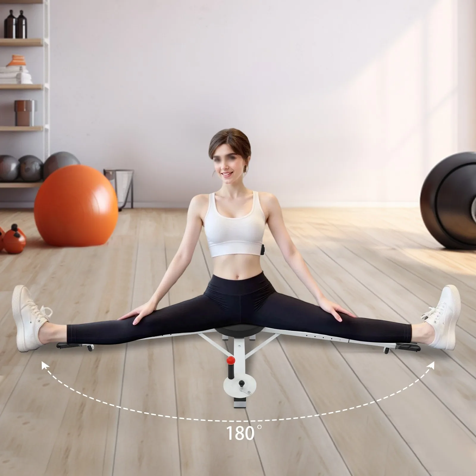 5段階調節可能な折りたたみ式レッグストレッチャー、自宅用の腹筋＆コアマシンに変換可能