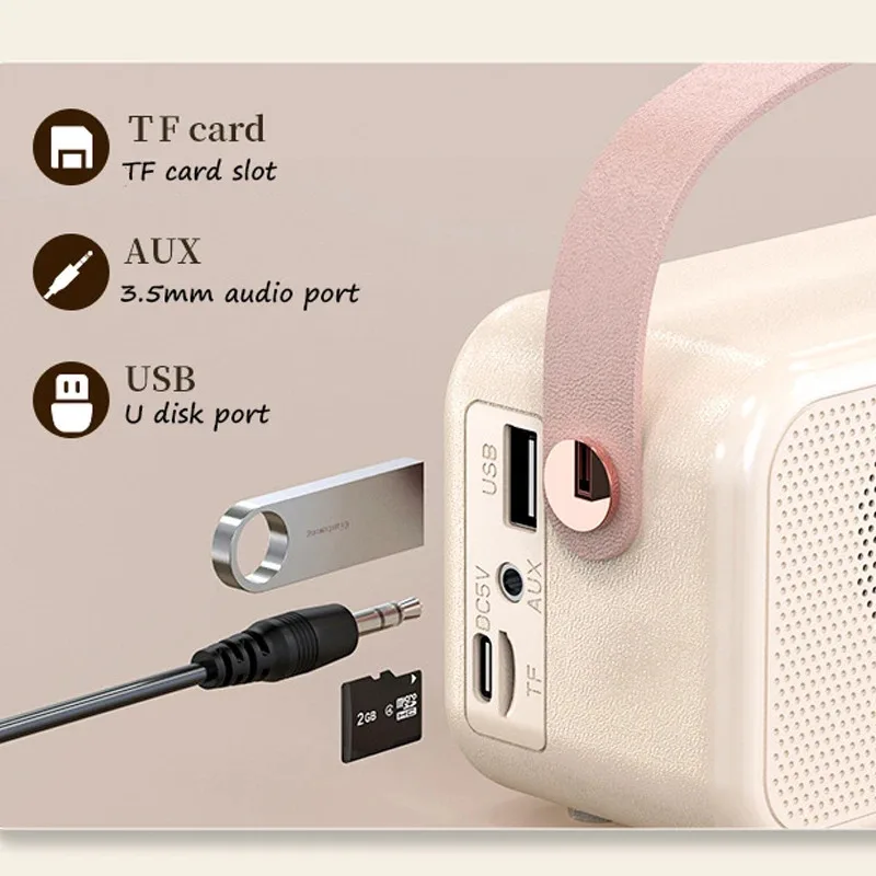 2026 جديد ريترو سمّاعات بلوتوث LED مرآة مشغل موسيقى كلاسيكي HIFI صوت ستيريو مع عرض الوقت ساعة منبه مزدوجة