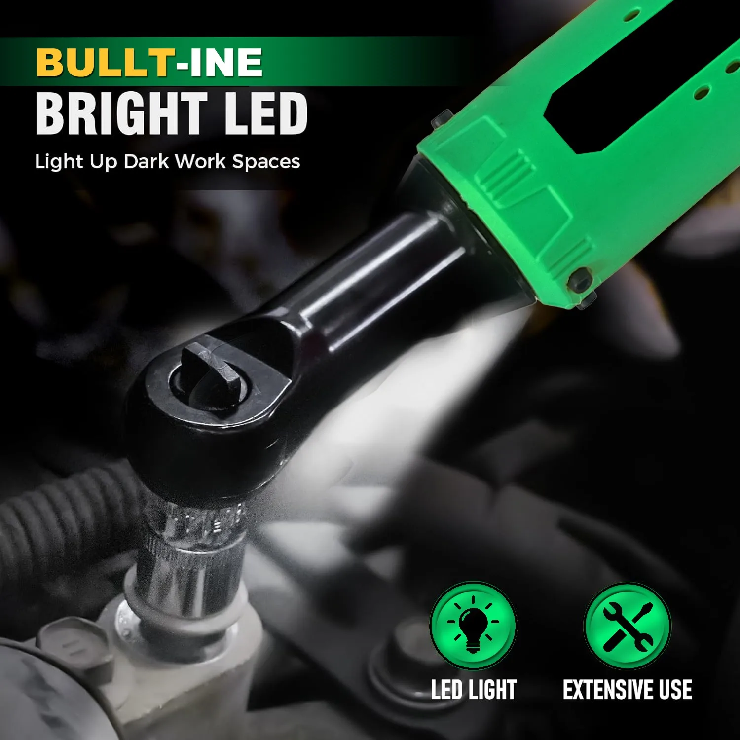 Local US Warehouse 12V Ratchet Wrench DIY Grade Electric Impact Wrench with 45nm Torque for Car Battery Powered