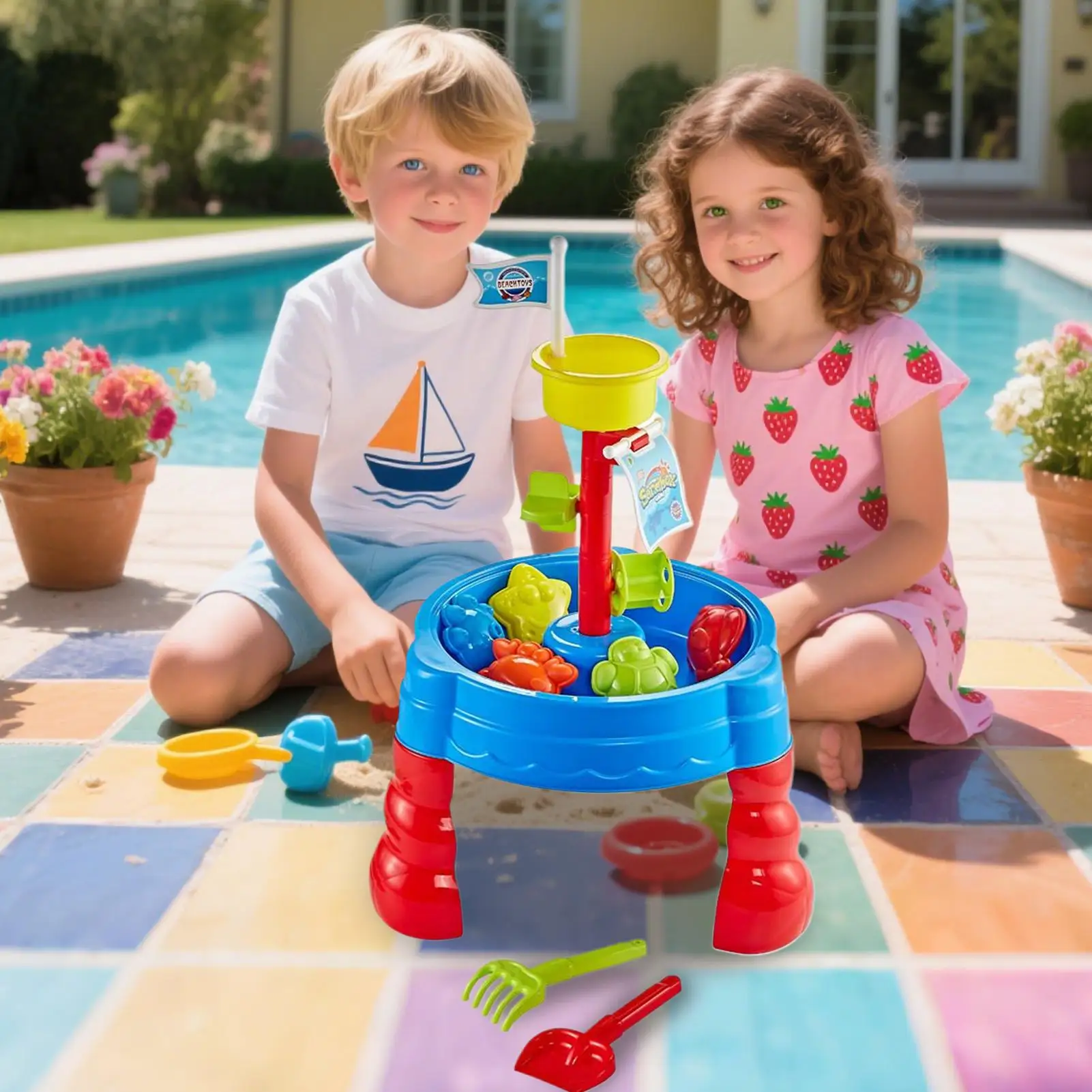 Table de sable d'extérieur, Table d'activité aquatique, jouet d'extérieur, Center d'activités pour enfants filles, pelouse, jardin, arrière-cour, plage, Patio, zone de jeu