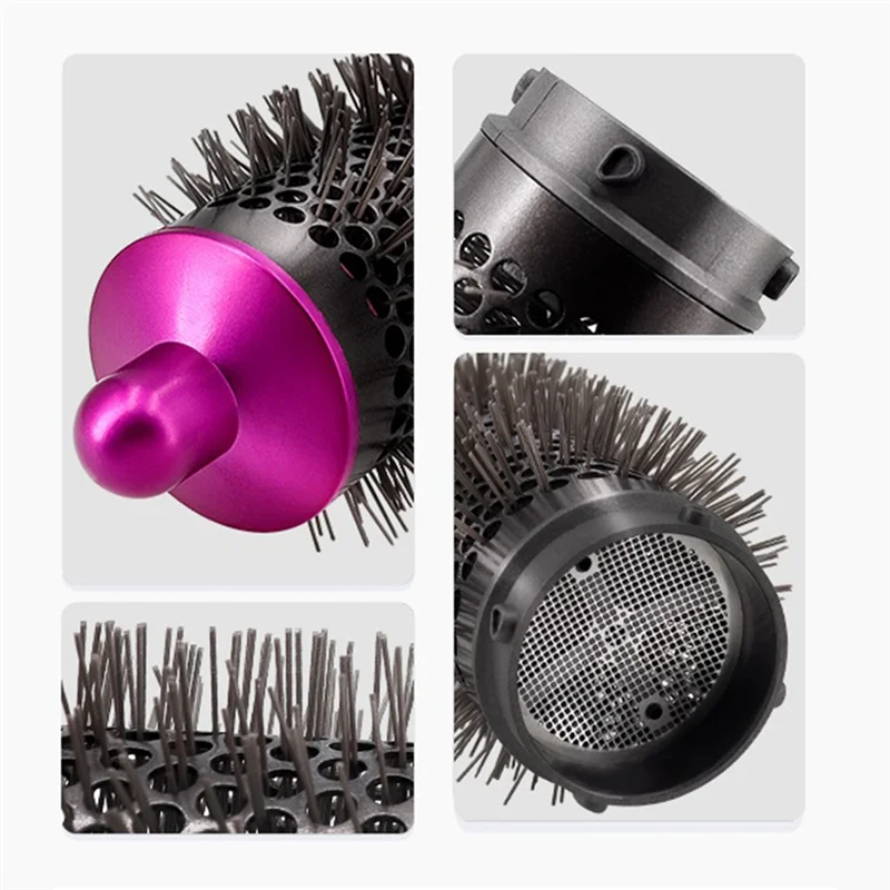 Sisir silinder untuk Aksesori Styler Dyson Airwrap, alat rambut keriting, emas & abu-abu