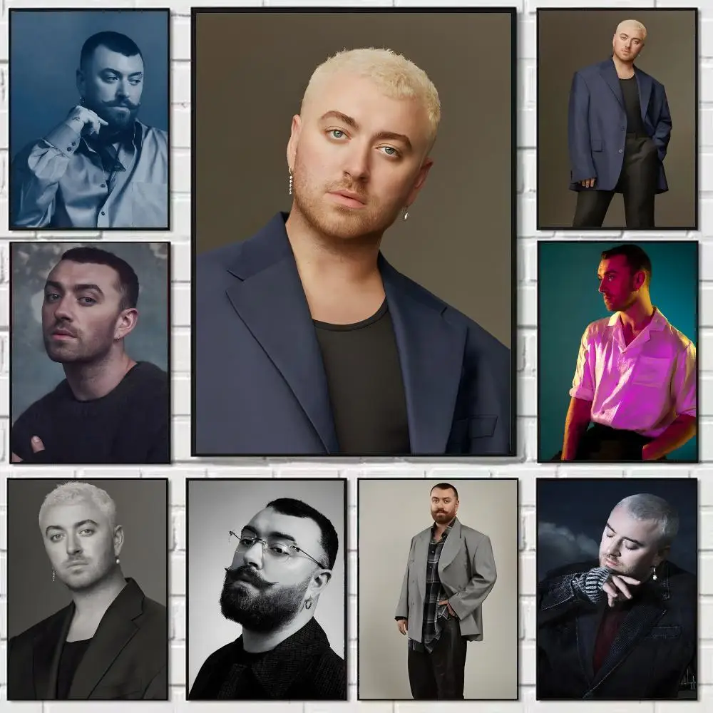 Sam Smith Poster Self-adhesive Art Waterproof Paper Sticker Coffee House Bar Dorm Room Wall Decor