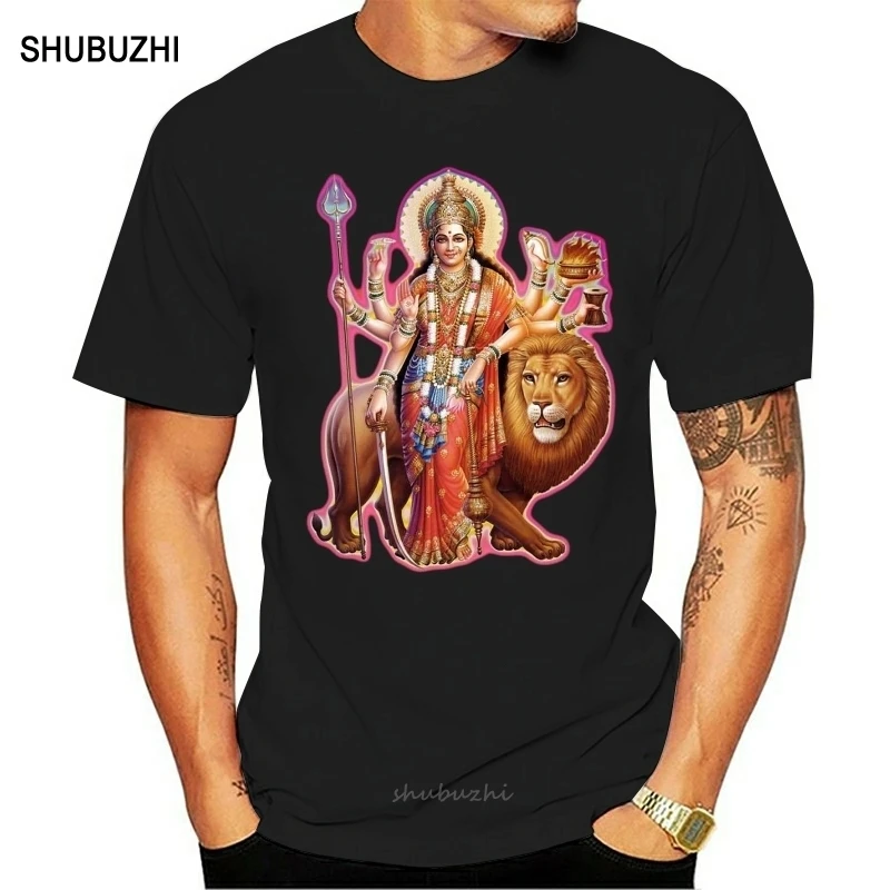 DURGA  T-shirt Kali Shiva Krishna Hinduism Yogaer Goddess Meditation Sleeve Tee Shirt Homme T Shirt Fashion Style