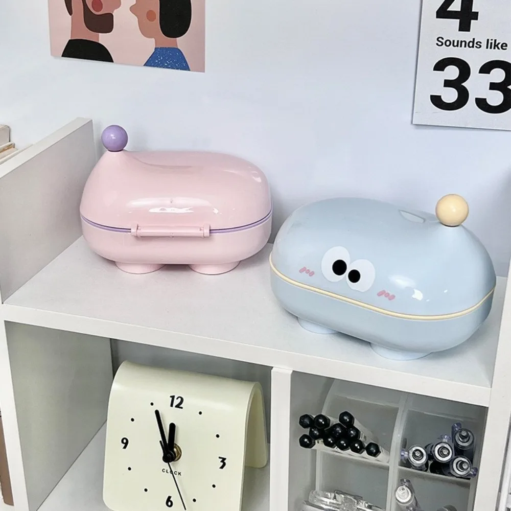 Hight Quality Cartoon Soap Box Holder Transparent Wall Mounted Soap Dish Drainable Container Soap Rack Bathroom