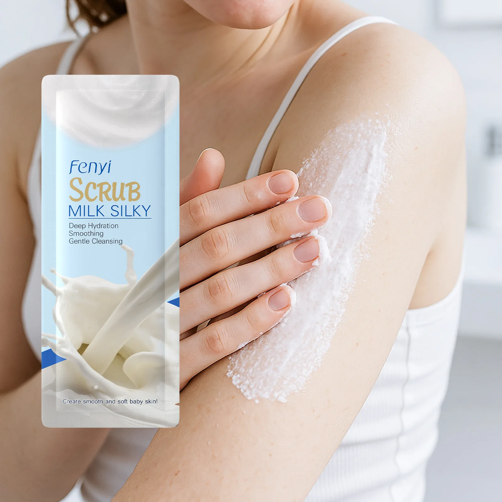 

Milk Fragrant Scrub 3g Moisturizing and hydrating Repair Dry Exfoliate Even Skin Tone Nourish Skin Moisturize Skincare