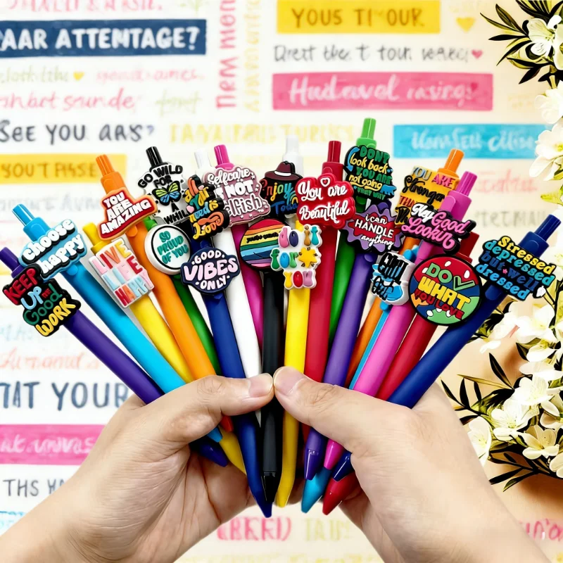 

6/12/18pcs inspirational phrase ballpoint pen with inspirational quote design, writing tool, suitable for schools, offices, etc