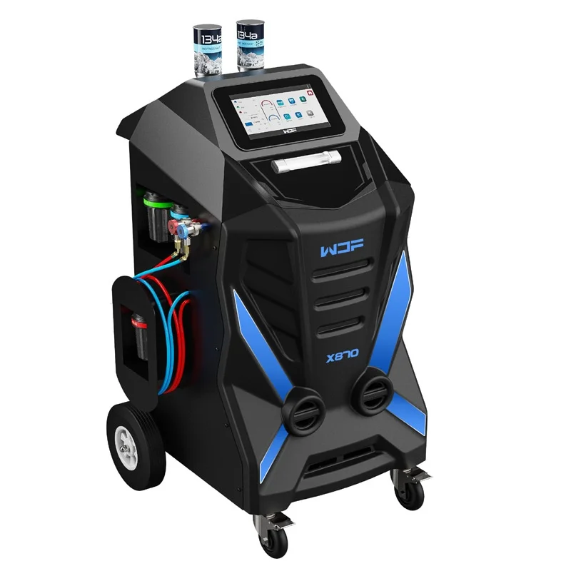 WDF X870 Fully Automatic Refrigerant Charging Recovery Machine Wonderful Car Air Conditioner Freon Cleaning Equipment