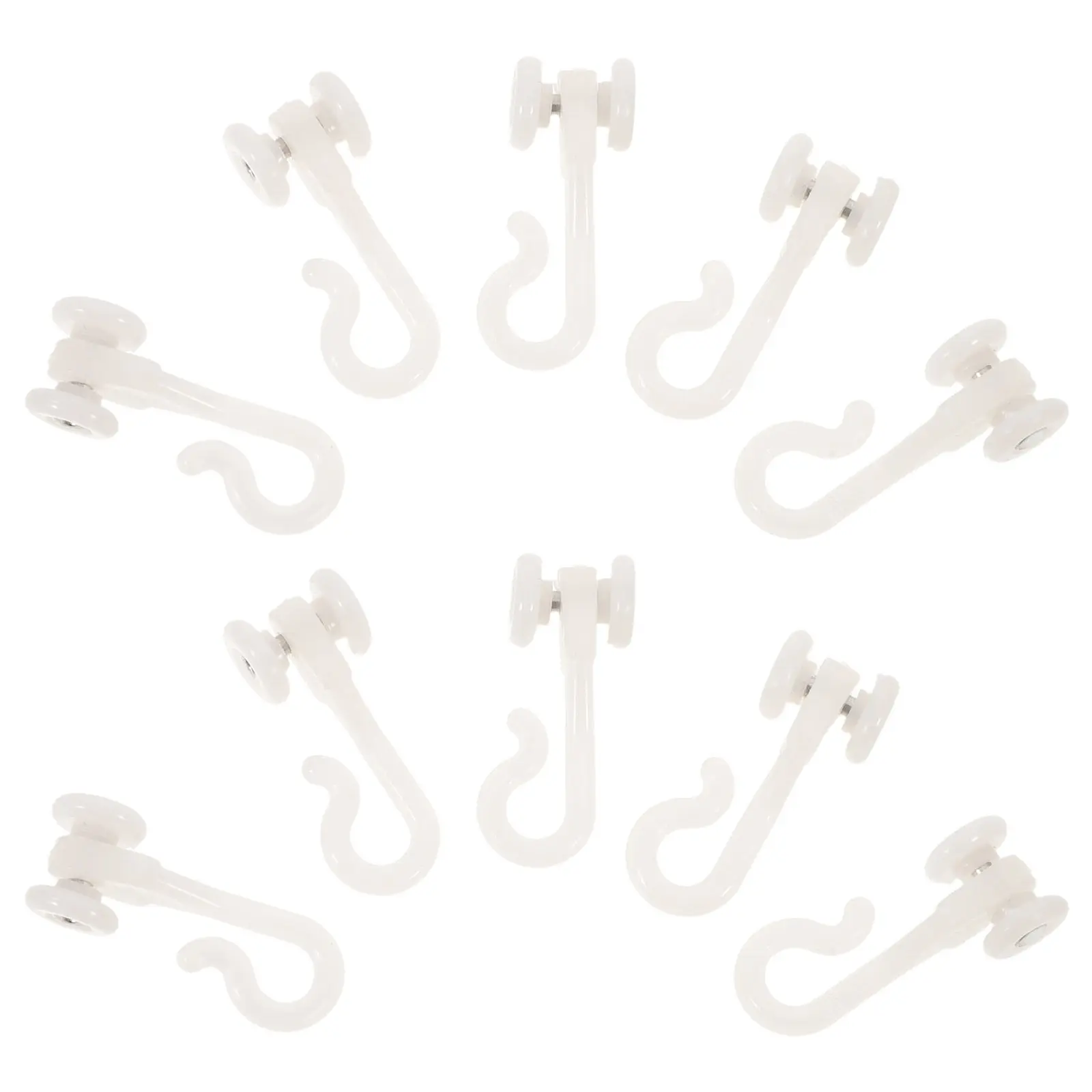 10Pcs Mosquito Net Hooks Canopy Track Glider Hooks Bed Ceiling Canopy Hanger Roller Curtain Track Pulley System Sliding Gliders