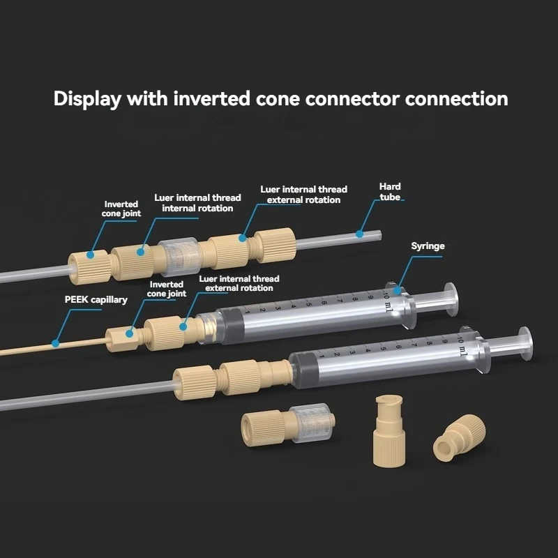 High precision PEEK Ruhr connector 10-32Uf docking Ruhr connector 1/4-28 threaded Peek connector